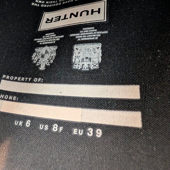 Hunter Original Tall Gloss Women's Rain Boots Black US Size 8 Adjustable Calf - Picture 11 of 14